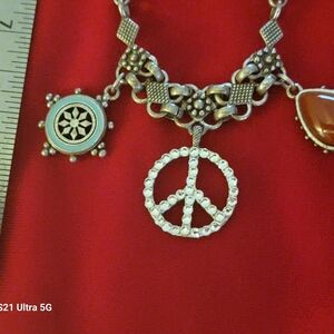 Silver Peace Charm Necklace
